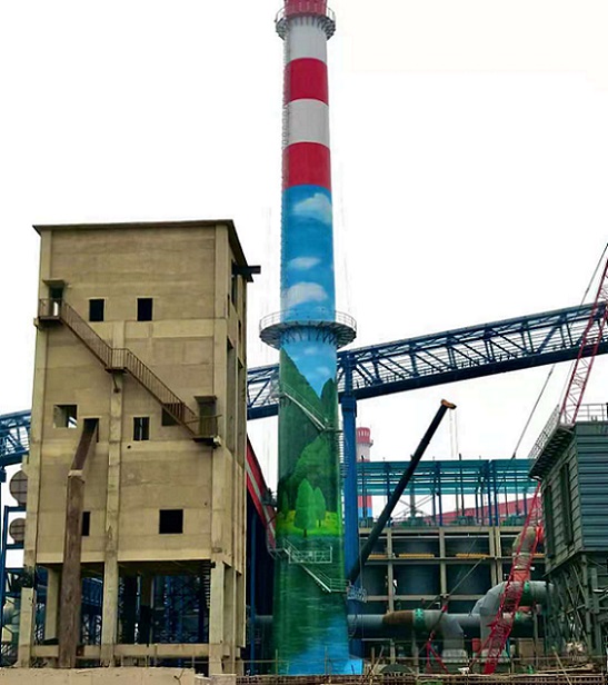 石家庄烟囱美化报价 水泥烟囱美化工程